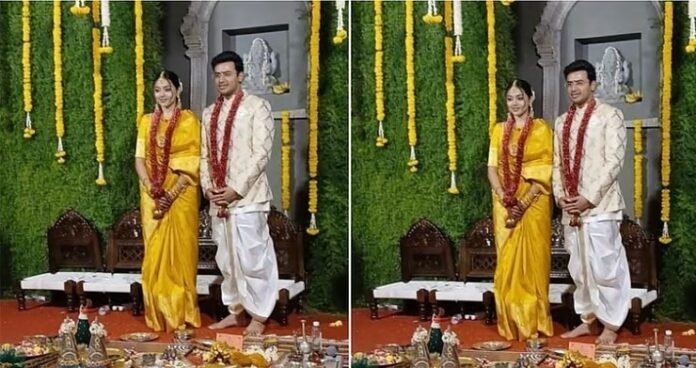 ಬೆಂಗಳೂರು: ಸಂಸದ ತೇಜಸ್ವಿ ಸೂರ್ಯ ಅವರು ಗಾಯಕಿ ಶಿವಶ್ರೀ ಸ್ಕಂದ ಪ್ರಸಾದ್ ಅವರೊಂದಿಗೆ ಇಂದು (ಮಾರ್ಚ್ 6) ದಾಂಪತ್ಯ ಜೀವನಕ್ಕೆ ಕಾಲಿರಿಸಿದ್ದಾರೆ. ಕನಕಪುರ ರಸ್ತೆಯ ರೆಸಾರ್ಟ್‌ನಲ್ಲಿ ಕುಟುಂಬ ಸದಸ್ಯರು ಮತ್ತು ಆಪ್ತರು ಉಪಸ್ಥಿತಿಯಲ್ಲಿ ಈ ಜೋಡಿ ಸಪ್ತಪದಿ ತುಳಿದಿದೆ. ನಿನ್ನೆ (ಬುಧವಾರ) ಸಂಜೆಯಿಂದಲೇ ವರಪೂಜೆ ಸೇರಿದಂತೆ ಮದುವೆ ಶಾಸ್ತ್ರಗಳು ನಡೆದಿದ್ದವು. ಇಂದು ಬೆಳಗ್ಗೆ 10.45 ತುಲಾ ಲಗ್ನದಲ್ಲಿ ಶಿವಶ್ರಿ ಕೊರಳಿಗೆ ತೇಜಸ್ವಿ ಸೂರ್ಯ ಮಾಂಗಲ್ಯಧಾರಣೆ ಮಾಡಿದ್ದಾರೆ. ಇಂದೇ ಶಿವಶ್ರೀ ಅವರನ್ನು ಮನೆ ತುಂಬಿಸಿಕೊಳ್ಳುವ ಶಾಸ್ತ್ರ ನಡೆಯಲಿದೆ. ಮಾರ್ಚ್ 9ರಂದು ಬೆಂಗಳೂರಿನ ಅರಮನೆ ಮೈದಾನದ ಗಾಯಿತ್ರಿ ವಿಹಾರದಲ್ಲಿ ತೇಜಸ್ವಿ ಸೂರ್ಯ ಮತ್ತು ಶಿವಶ್ರೀ ಸ್ಕಂದ ಪ್ರಸಾದ್ ಆರತಕ್ಷತೆ ನಡೆಯಲಿದೆ.